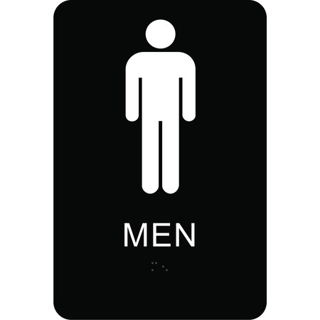 Hy-Ko Braille Men Signs 6" x 9", 3PK A20007